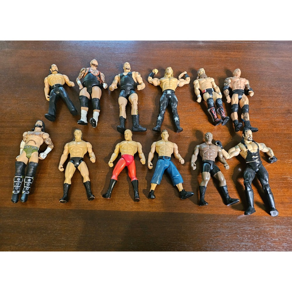 WWE Wrestling Action Figure Lot 12pc Multicolor Undertaker Cena CM Punk Batista